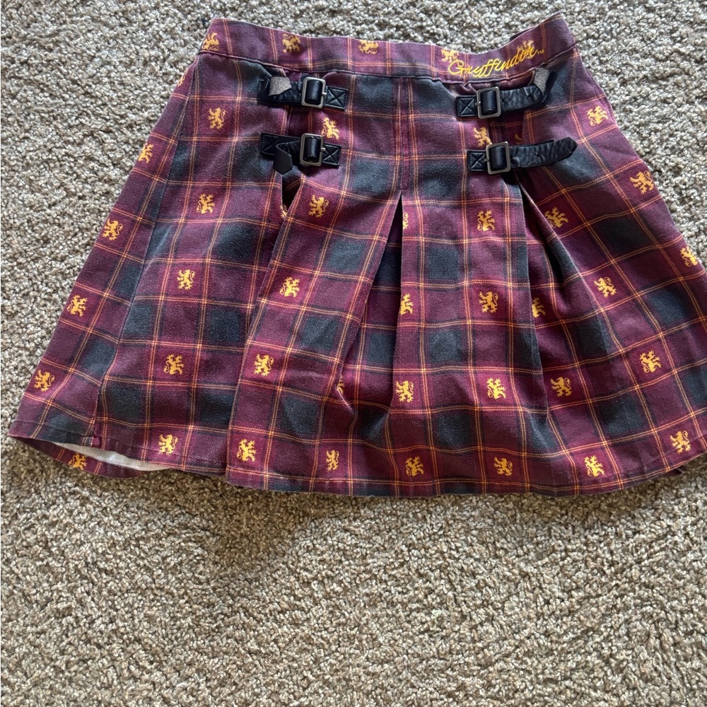 Stylish Harry Potter Plaid Mini Skirt with Buckle Details